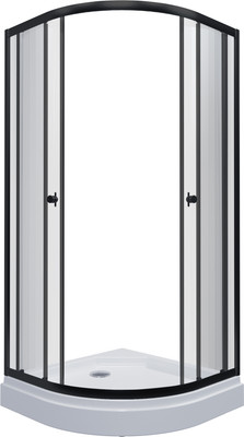 Душевой уголок Saniteco SNT-801 90х90 c поддоном (черный/прозрачное стекло) - 