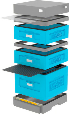 Улей Lyson Дадан На 10 Рамок / WKG1008 (синий/серый) -