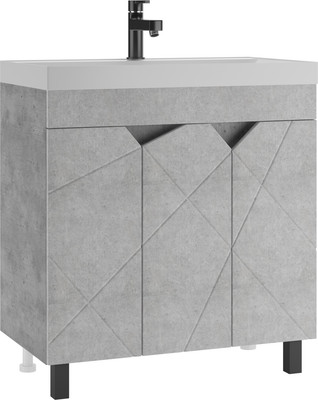 Тумба под умывальник Домино Unit 80 Vector без ящика (светлый бетон) -