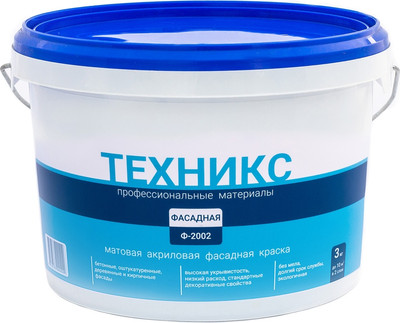 Краска Техникс Фасад ВД-АК-1 Ф-2002 P (3кг, антрацит) -