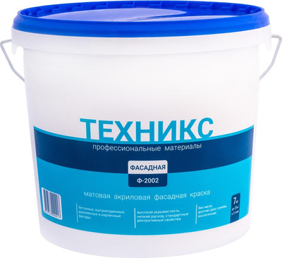Краска Техникс Фасад ВД-АК-1 Ф-2002 P (7кг, антрацит) - 