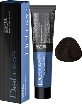 Крем-краска для волос Estel De Luxe 4/71 (60мл, шатен коричнево-пепельный) - 