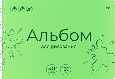 Альбом для рисования BG UniTone. Green А4 / АР4гр40_пл 06073 (40л) - 