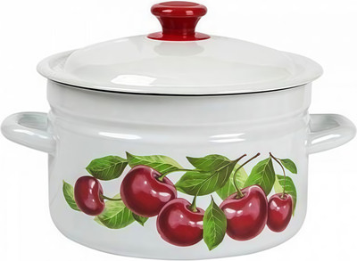Кастрюля КМЗ Вишневый сад / 41704-102/6-У4 (белый) - 