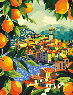 Картина по номерам Три совы Средиземноморское побережье / КХг3040_57057 - 