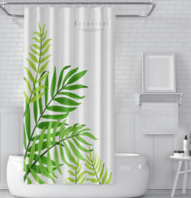 Шторка-занавеска для ванны ILLU 180x180 / LH2431963 (ветка пальмы) -