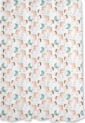 Шторка-занавеска для ванны ILLU 180x180 / Y240223-3 (единорожки) -