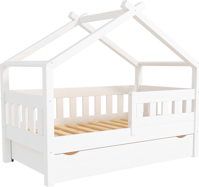 Стилизованная кровать детская ФанДОК Ф-141.11 с 1-м ящиком 70x140 см (белый) - 