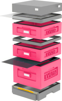 Улей Lyson Дадан На 10 Рамок / WKG1008P (розовый/серый) -