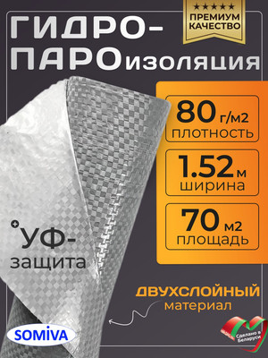 

Гидроизоляционная пленка, Гидропароизоляция Класс D80 / 100000043