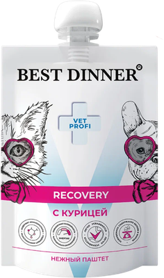 Влажный ветеринарный корм для кошек Best Dinner Vet Profi Recovery с курицей (85г) - 