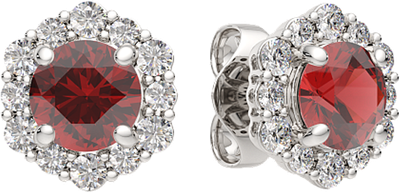Серьги из серебра ZORKA 03S50106.ZZ (c гранатом и фианитами) -