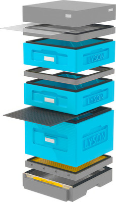 Улей Lyson Дадан На 10 Рамок / WKG10 (синий/серый) -