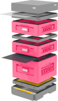 Улей Lyson Дадан На 10 Рамок / WKG10P (розовый/серый) -