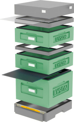 Улей Lyson Дадан На 10 Рамок / WKG1008G (зеленый/серый) -