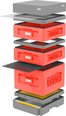 Улей Lyson Дадан На 10 Рамок / WKG10RD (красный/серый) -