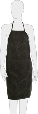 Фартук парикмахерский Dewal Цветы в ромбах / BF17B (черный) - 