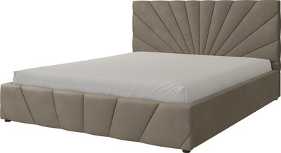 Двуспальная кровать Bravo Мебель Нельсон 160х200 без ПМ стандарт 8 вариант (серый шелк, лучи) -