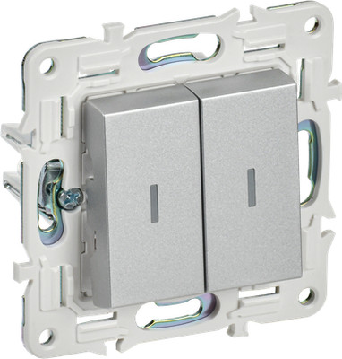 Выключатель IEK Skandy SK-V20-1-10-K23 (серебристый) - 