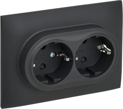 Розетка IEK Skandy SK-R24-16-K53-F (графит) - 