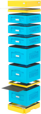 Улей Lyson Дадан На 10 Рамок / WKK8 (синий/желтый) -