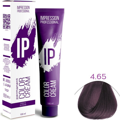 Крем-краска для волос Impression Professional Ip 4.65 (100мл, шатен фиолетово-красный) - 