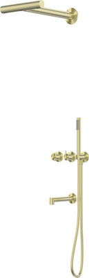 Душевая система со смесителем Abber Perfekte 316 / AF8A50BG (золото брашированное) - 