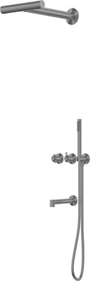 Душевая система со смесителем Abber Perfekte 316 / AF8A50BGG (оружейная сталь брашированная) - 