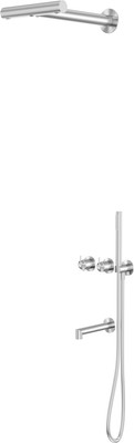 Душевая система со смесителем Abber Perfekte 316 / AF8A50BST (сталь брашированная) - 