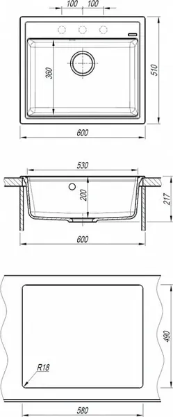 Мойка кухонная Abber Quarz AQ2902B
