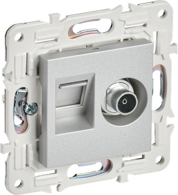 Розетка IEK Skandy SK-AK20-2-K23 (серебристый) - 