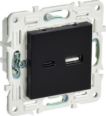 Розетка IEK Skandy SK-U22-D31-K02 (черный) - 