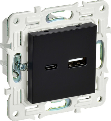 Розетка IEK Skandy SK-U22-018-K02 (черный) - 
