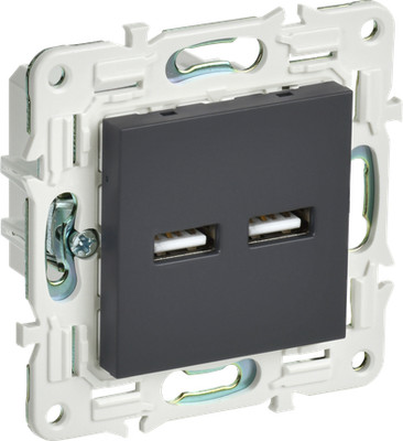 Розетка IEK Skandy SK-U21-D31-K53 (графит) - 