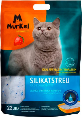 Наполнитель для туалета Murkel Силикагелевый (10кг, клубника) -