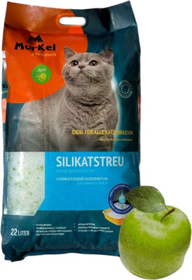 Наполнитель для туалета Murkel Силикагелевый (10кг, яблоко) -
