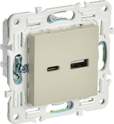 Розетка IEK Skandy SK-U22-D31-K10 (бежевый) - 