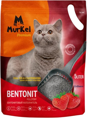 Наполнитель для туалета Murkel Бентонитовый (4кг, клубника) -