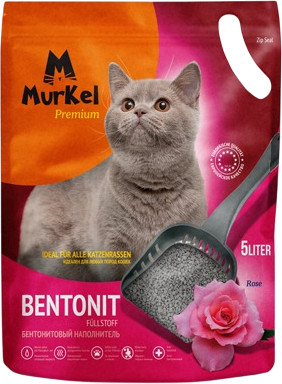 Наполнитель для туалета Murkel Бентонитовый (4кг, роза) -