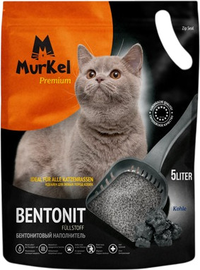 Наполнитель для туалета Murkel Бентонитовый (4кг, уголь) -
