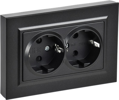 Розетка IEK Brite BR-R28-16-K02-F (черный) -