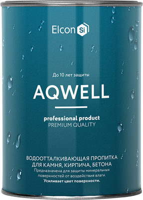 Пропитка для фасадов и стен Elcon Aqwell Гидрофобизатор с мокрым эффектом (900мл) - 