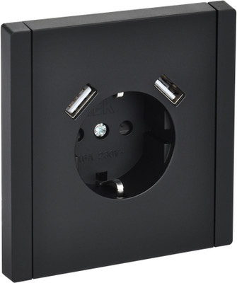 Розетка IEK Forte&Piano FP-R14-16-U21-D31-K02 (черный) -