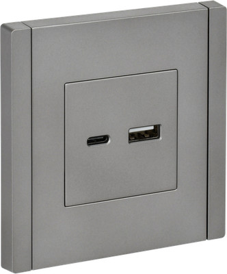 Розетка IEK Forte&Piano FP-U22-018-K46 (стальной) -