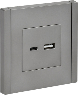 Розетка IEK Forte&Piano FP-U22-D31-K46 (стальной) -