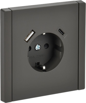Розетка IEK Forte&Piano FP-R14-16-U22-018-K03 (серый) -
