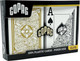 Игральные карты Copag 1546 Plastic Bridge Size Jumbo Double-Deck Set / 142-5 (черный/золото) - 