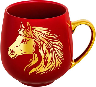 Кружка Elan Gallery Лошадь / 880271 (золото/красный) -