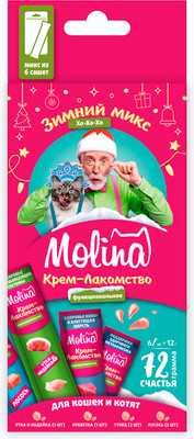 Лакомство для кошек Molina Крем Зимний Микс (6x12г) -