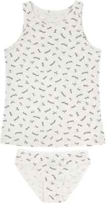 Комплект бельевой детский Mark Formelle 447006 (р.152-76, слова на светло-молочном) - 